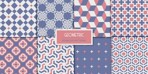 set of geometric seamless patterns