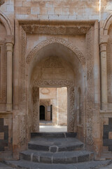 Fototapeta na wymiar Door of the magical palace, Ishakpasa(Ishak Pasha) Palace, Dogubeyazit, Agri, Turkey