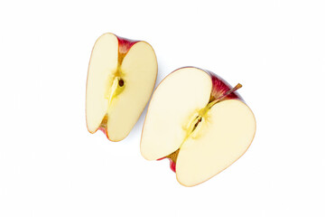 Apple slices isolated on white background