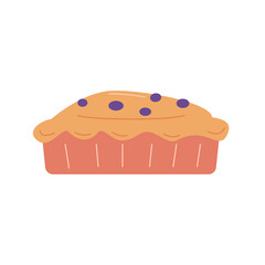Hand drawn berry pie isolated on white background. Vector illustration