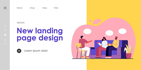 Group therapy for people with addiction. Patients counseling psychologist, emotional support flat vector illustration. Mental health, addiction concept for banner, website design or landing web page