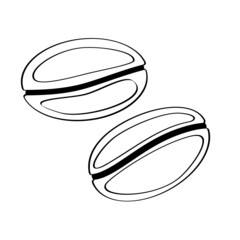 Coffee grains icon isolated. Vector flat illustration in linear style