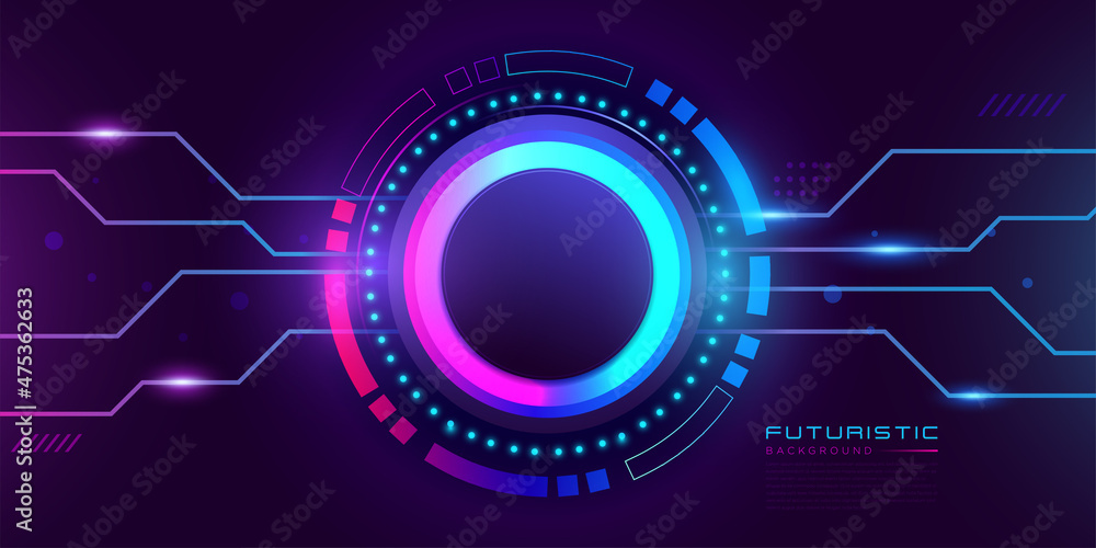 Poster futuristic sci-fi vector hud interface screen design