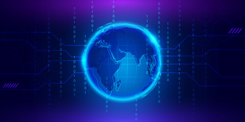 Modern global Technology background with binary