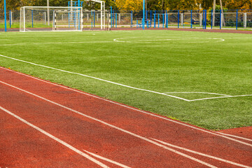 Sports ground with artificial turf