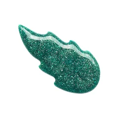 Poster Blot of green leaf shaped nail polish isolated on white © Arra Vais