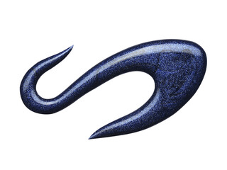 Blot of dark blue nail polish isolated on white