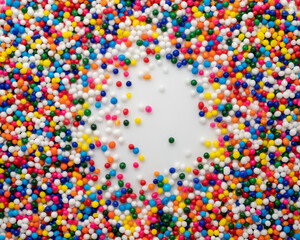 Colorful pattern background with multi-colored beads.