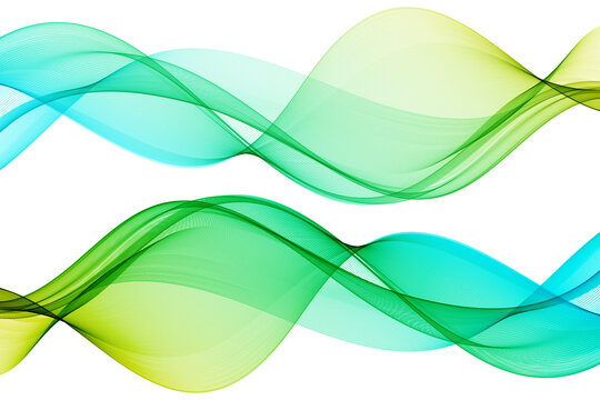 Green And Blue Wave On White Background, Transparent Green Blue Wave Flow Abstract Background