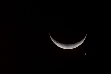 Closeup shot of a half moon