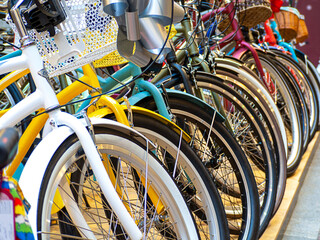 The image of bicycles.Concept of Tourism, Right Lifestyle, Health, Sports and Recreation.