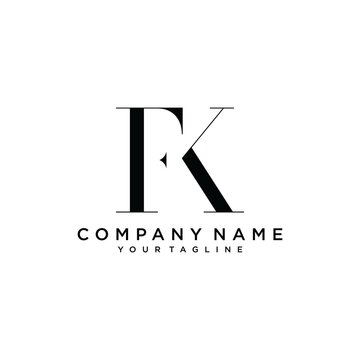 FK or KF letter logo design vector.