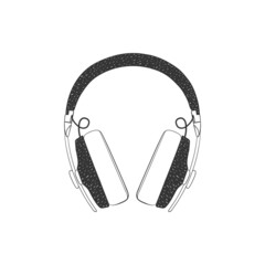 On-ear studio headphones. Hand-drawn On-ear headphones. Illustration in sketch style. Vector image