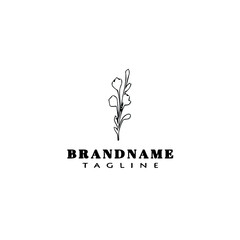 Fototapeta premium cute plants with leaves logo icon design template vector illustration