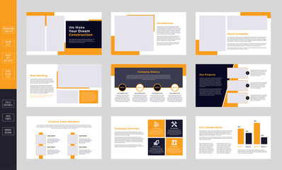 Construction Business minimal slides presentation template