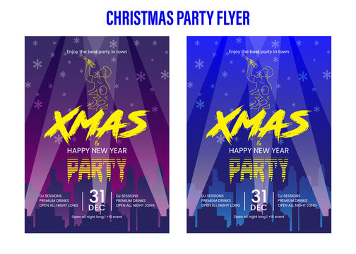 Christmas happy new year party flyer