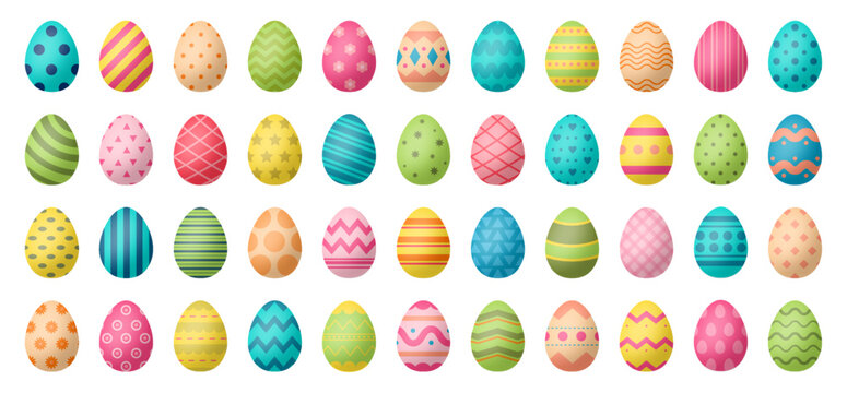 Easter eggs. Patterned eggs. Easter and Spring eggs. Painted egg patterns.