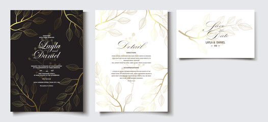 floral flower ornament wedding invitation card modern minimalist decoration style doodle hand drawn beauty plant botanical foliage background mockup template tulip vector illustration
