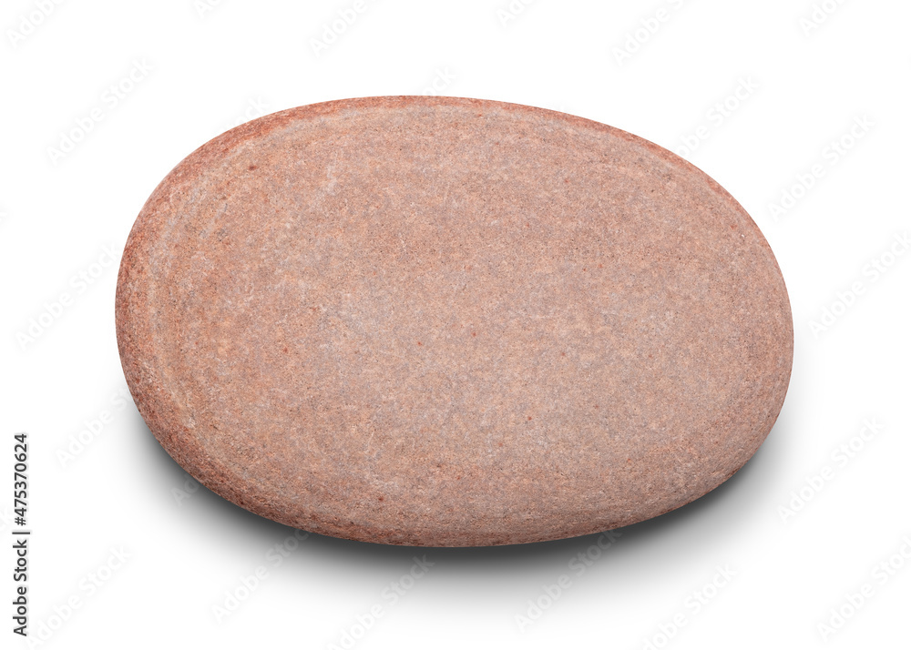 Aufkleber pebble. smooth red sea stone isolated on white background with shadows, clipping path for isolation 