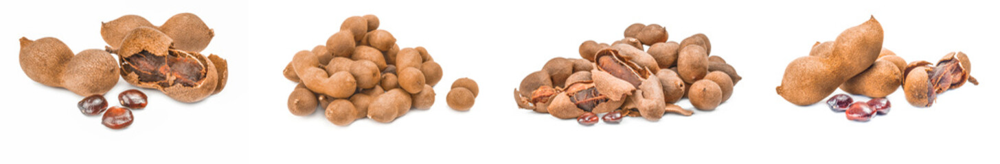 Collage of Tamarinde isolated on a white background cutout