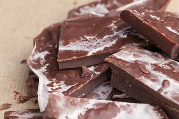 chocolate is broken into a large number of pieces