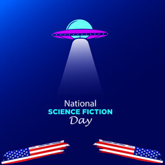 National Science Fiction Day. January 2. Holiday concept. Suitable for greeting card poster and banner. Vector, Illustration. © MURGROUP