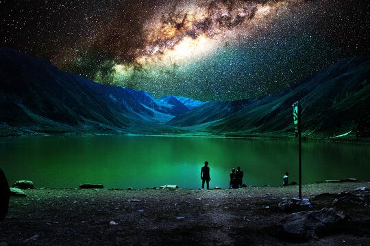 Center of the galaxy region in Sagittarius and Scorpius in Saiful Maluk National Park Naran Pakistan