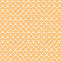 Beige and white scallops seamless pattern.