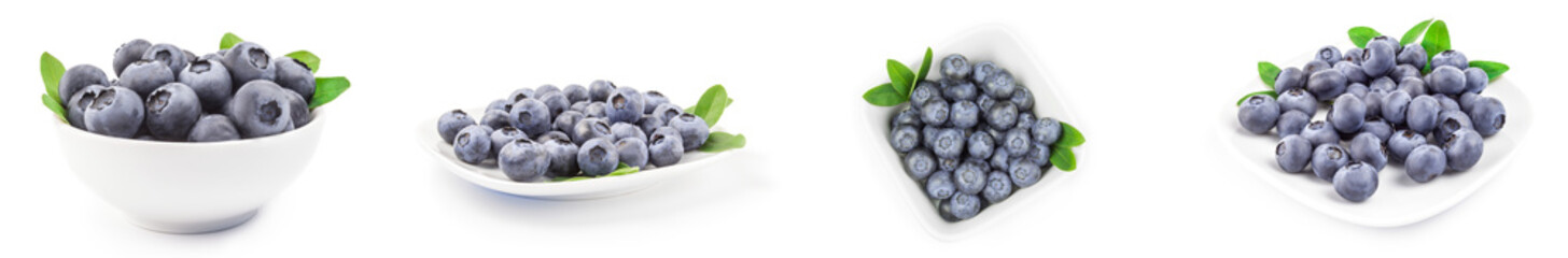 Set of huckleberry isolated on a white background cutout