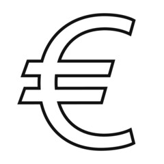 Euro sign, thin vector icon, Vector pictogram