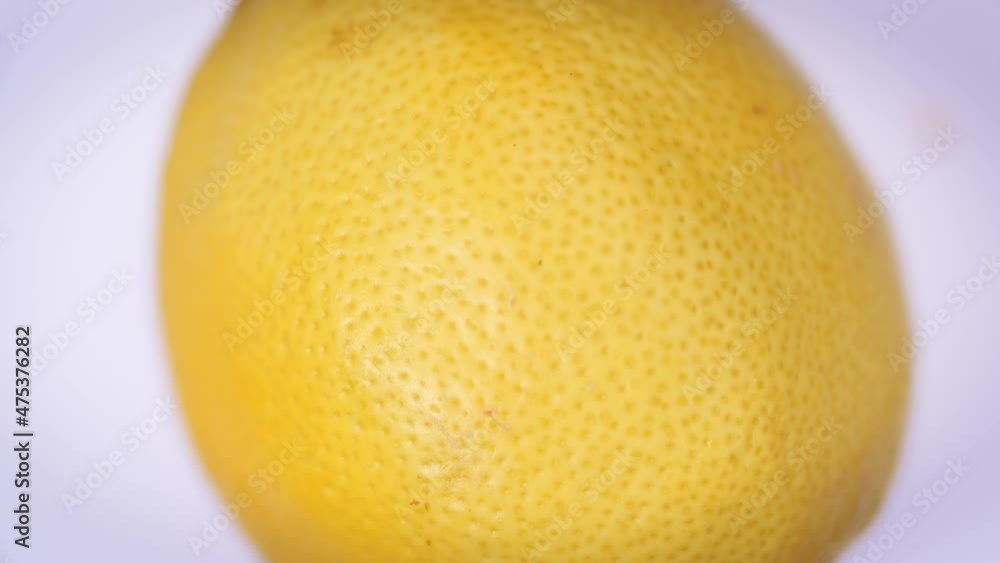 Poster lemon close-up. rotation lemon in macro mode