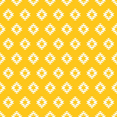 Yellow and white kilim seamless pattern. Aztec design pattern.