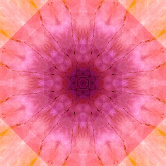 Pink and orange kaleidoscope abstract.