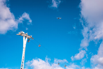 Thames cable car operated by Emirates Air Line in London.