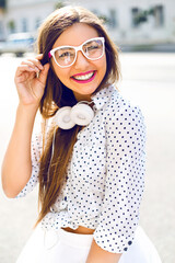 Cute hipster girl having fun on the street ©  AnnaHar
