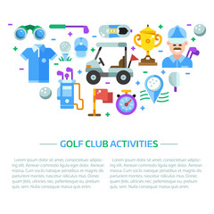 Golf Club Web Banner Template in Flat