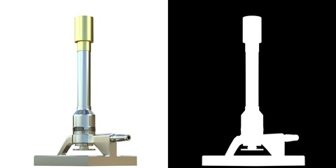 3D rendering illustration of a bunsen burner