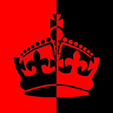 Royal Crown In Black And Red Silhouette