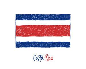 Costa Rica Marker or Pencil Color Sketch