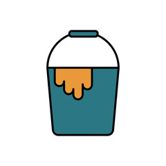 A bucket of paint icon flat isolated on white background vector illustration