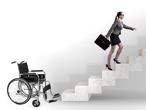 Accessibility concepth with wheelchair for disabled