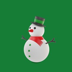 3D Character, Christmas Snowman, New Year