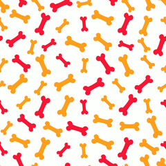 Orange and red bones seamless pattern.