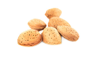 almonds isolated on white background