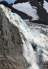 Avalanche on the island, Gold Harbour, South Georgia, Antarctica