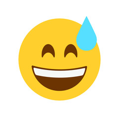 Grinning Face with Sweat vector illustration