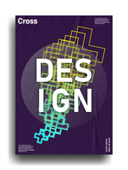 Abstract poster with cross in modern stуle with bland, gradient and texture. Background for banner, cover, poster and web.