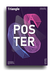 Abstract poster with triangle in modern stуle with bland, gradient and texture. Background for banner, cover, poster and web.