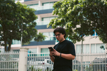 Man with smartphone in outdoors