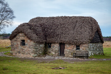 Aged house at the Culloden Battlefield in Scotland, the United Kingdom
